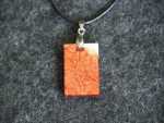 Anhänger Quader orange mit Muster